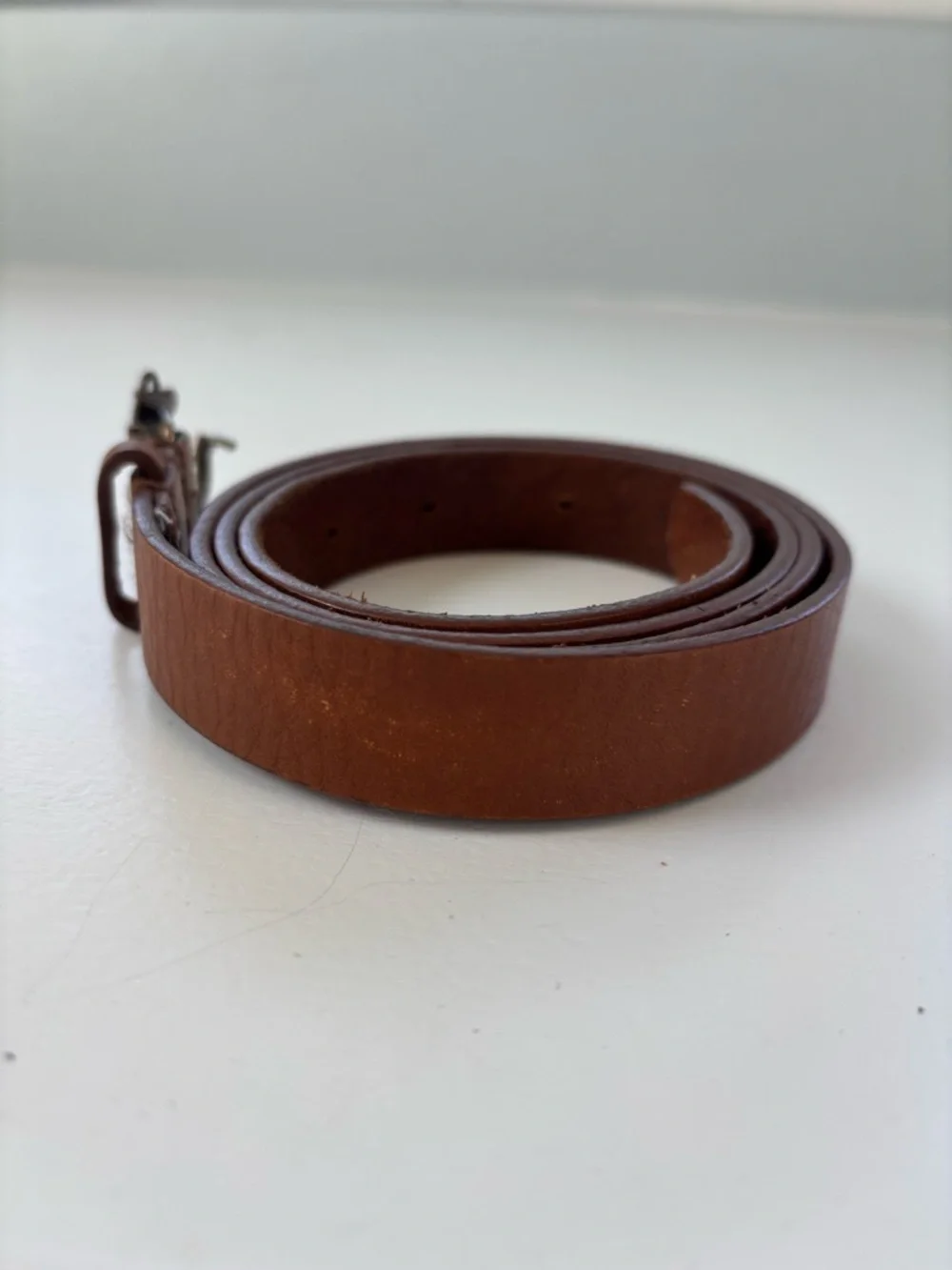J. Crew Tan Leather Belt with Anchor Buckle medium women - Picture 4 of 7